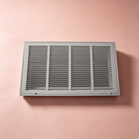 Grille de ventilation fixe à simple lamelle en acier laminé à froid 20*12 de haute qualité, revêtement poudré blanc, pour retour d'air centralisé au plafond