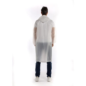 Semi-Transparent White Plastic EVA <strong>Raincoat</strong> Lightweight Breathable Reusable Waterproof Jacket for Outdoor Camping - Product Image 5