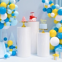 Ventes directes d'usine 3 pièces Mesa cylindrique pour gâteaux de fleurs verres à vin plate-forme d'affichage acrylique présentoir de fête de mariage