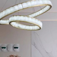 Lustre Minimaliste Espagnol Long en Alabâtre et Cuivre, Luxe Léger pour Hôtel, Villa, Salon, Restaurant, Salle à Manger, Chambre à Coucher, Moyen-Orient