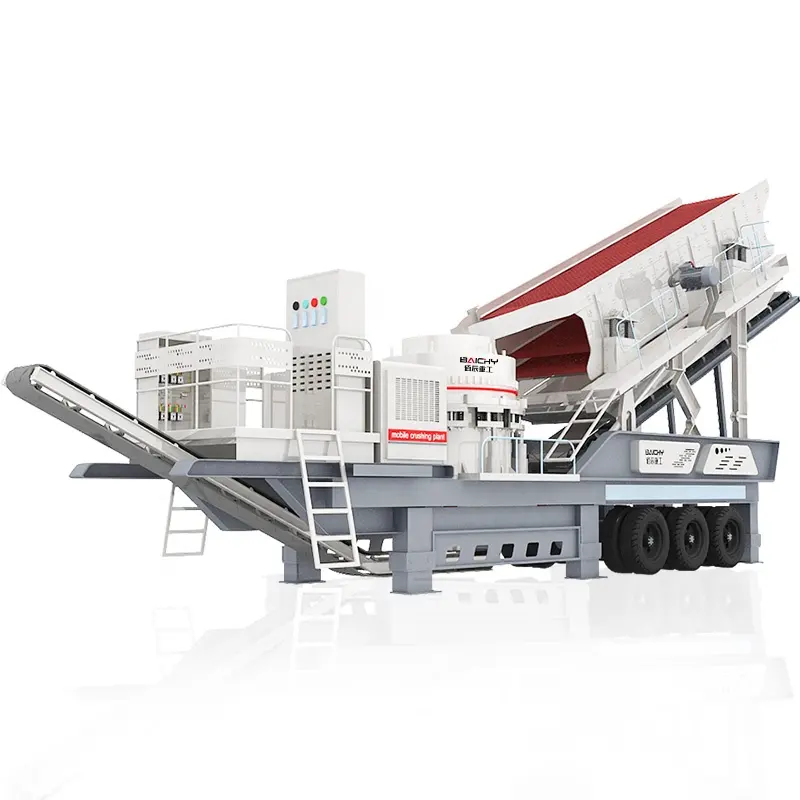 Mining Machine Portable Crushing Screening Station Wheeled Mobile Crusher stone production line mobile crusher cone crusher