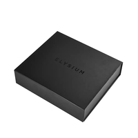 Caja Magnética Rectangular Larga Personalizada, Caja de Regalo Plegable Negra con Cierre Magnético
