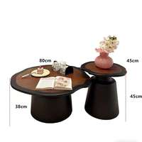 Table basse moderne minimaliste en bois massif de style crème, sans assemblage requis, idéale pour les petits salons
