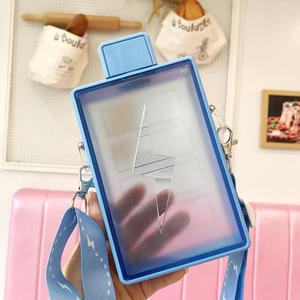Hot Bpa Free Rectangular <b>Notebook</b> Travel Portable Plastic Water Cups Flat <b>square</b> Plastic Drinking Water Bottles - Product Image 1