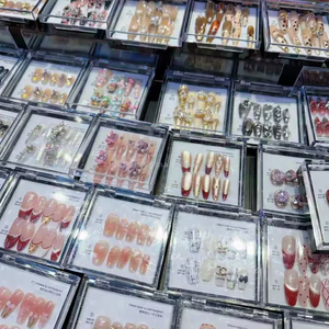 10 Piezas de <span class=keywords><strong>Uñas</strong></span> Postizas Acrílicas Hechas a Mano de Tamaño Aleatorio al Por Mayor, <span class=keywords><strong>Uñas</strong></span> Cortas a Presión con Efecto Ojo de Gato - Product Image 6