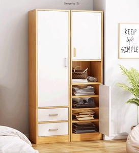 Eintüriger, schmaler Kleider schrank mit einfachem Schranks chrank, <span class=keywords><strong>minimalist</strong></span> isches Schlafzimmer zu Hause, moderner kleiner Einzels chrank - Product Image 3