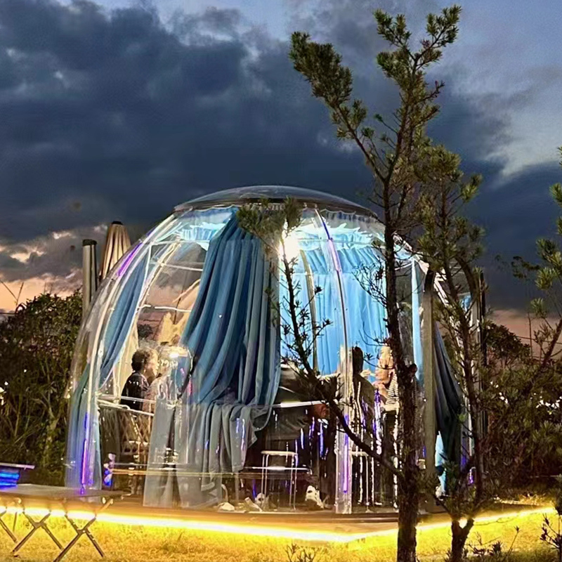 High End Transparent Inflatable Metal Star