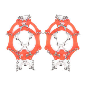 Crampones para exteriores con 11 dientes de acero inoxidable, cubrezapatos antideslizantes con correa para senderismo, botas para nieve y hielo, material de polietileno - Product Image 1