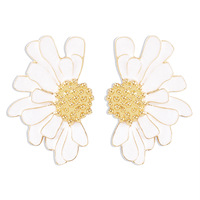 Boucles d'oreilles bohèmes multicolores métalliques à symétrie florale, boucles d'oreilles géométriques vintage à fleurs pour femme, cadeau de remise de diplôme