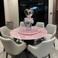 Dalles de luxe en onyx rose poli chinois de qualité supérieure, découpées sur mesure pour cuisines, salles à manger, salles de bain, villas, meubles-lavabos, tables et îlots.