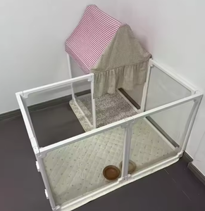 Moderne Stalen Huisdieromheining Massief Plastic Knoopsluiting Binnenhondenvangrail Kooi Anti-Kat Deurbarrière Dierlijk Patroon Gaasmateriaal - Product Image 3