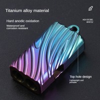 2024 nouveau EDC alliage de titane Double Tube chien sifflet arbitre sifflet avec son explosif porte-clés-fabricant de gros