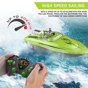 Flytec V222 2.4G Barco RC de Carreras de Alta Velocidad sin Escobillas 20km/h, Impermeable, Recargable, con Control Remoto, Juguete de Barco Surfista con Parachoques - Product Image 6
