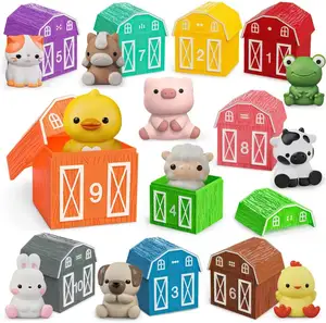 2023 Hot Selling Farm Animal Digital Puzzle Matching House Montessori Educational Sensory Toys for Boy&Girl Gifts