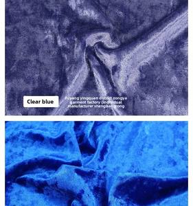 100 Polyester glace velours trame tricoté tissu rouleaux écrasé velours tissu <span class=keywords><strong>pour</strong></span> mariage rideaux robe canapé rideau - Product Image 4