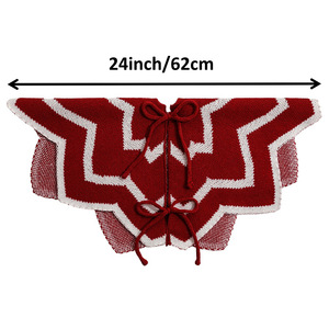 Vente en gros d'usine, jupe de sapin de Noël en tricot écologique, rouge et blanc, style rustique (24/36/48 pouces) - Product Image 4