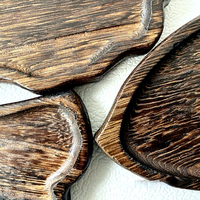 Plateau de service carré en bois massif de Paulownia, motif feuilles dessinées à la main, style moderne et minimaliste, pour hôtel, thé, café et repas