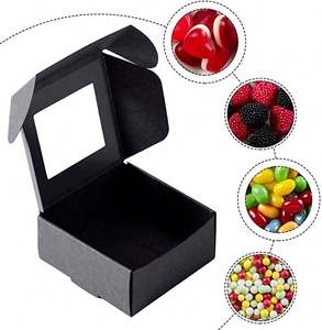 Mini boîte en papier kraft recyclé avec fenêtre pour bottes pour friandises de boulangerie, vente en gros - Product Image 1