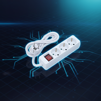 Adaptador Multiplicador de Enchufe Schuko Profesional de 3 Vías y 16A, 3680W, con Conector de Cobre de Alta Conductividad para Mejoras del Hogar