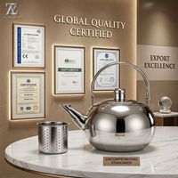 Théière élégante de luxe en acier inoxydable 201, 16 cm (0,9 L), finition miroir, avec infuseur amovible pour la maison et la cuisine