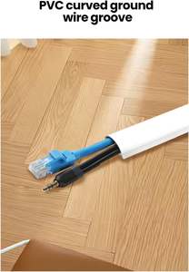 Kit de dissimulation de câbles en PVC de 1 mètre, 24x13 mm et 30x11 mm, pour dissimuler les câbles muraux de la télévision, bureau à domicile - Product Image 6