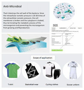 Популярная 100% полиэфирная жаккардовая ткань 160 см 180gsm дышащая для настоящих Мадридских футболок и тяжелых футболок ткань - Product Image 6