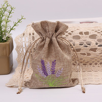 Bougie de savon personnalisée emballage de bijoux petite pochette en mousseline sac à cordon en toile de jute de chanvre et lin avec logo brodé