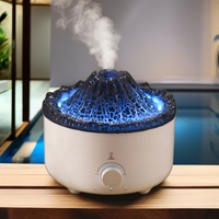 Diffuseur d'arômes volcanique à anneaux de fumée d'air, humidificateur, best-seller, flamme bicolore, montagne ultrasonique 3D, portable, alimentation USB, maison, voiture 1