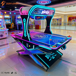 Table <span class=keywords><strong>de</strong></span> hockey sur air commerciale à monnayeur 2 joueurs, machine <span class=keywords><strong>de</strong></span> jeu d'arcade avec éclairage RGB, prise en charge <span class=keywords><strong>de</strong></span> l'espagnol, divertissement sportif interactif - Product Image 1