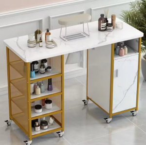 Precio Directo de Fábrica: Muebles Modernos Desmontables para Salón de Belleza, Mesas de Madera para Uñas, Tocador, Mesa de Manicura, Barra de Uñas - Product Image 5
