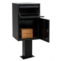 Boîte à colis sur pied personnalisée en acier galvanisé de grande taille avec serrure à clé, boîte aux lettres métallique de jardin sécurisée antivol à poser au sol