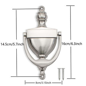 RHETECH Antique <strong>Funny</strong> <strong>Door</strong> <strong>Knocker</strong> Unique Colonial Imperial Victorian Design Modern Satin Nickel Iron Silver Steel Material - Product Image 2
