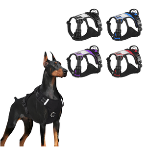 C022 Heavy Duty Solid Nylon Tactical Dog <b>Harness</b> Vest with Reflective Handle XL Size Eco-Friendly - Product Image 1