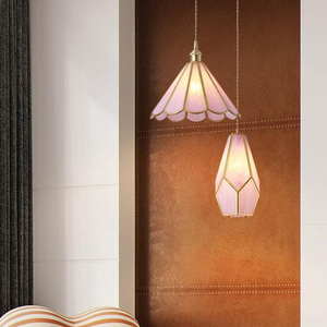 Lustre d'intérieur d'abat-jour de vitrail de Luminaire en métal en laiton créatif nordique pour des restaurants - Product Image 4