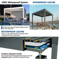 SINGO Auvent de terrasse rétractable motorisé en alliage d'aluminium moderne, personnalisable pour l'extérieur, mobilier de jardin