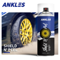Peinture en spray caoutchoutée liquide pelable et amovible ANKLES pour jantes de voiture - 400 ml, couleur personnalisée, recoloration