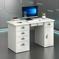 Bureau d'ordinateur de bureau moderne en acier avec 6 tiroirs (verrouillage individuel) Armoire de rangement Plusieurs tailles Poste de travail Utilisation à domicile/commerciale/en salle de sport