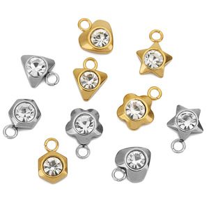 Breloques en cristal Cœur Étoile Hexagone, Pendentif à sertir, Accessoire de bijouterie DIY, Unisexe, Usage quotidien - Product Image 1