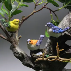 Lanskap Mikro Sarang Burung Telur Berkebun Bonsai Dekorasi Patung Kerajinan Resin Burung