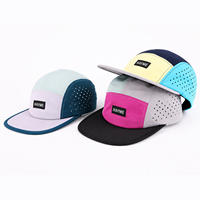Gorra Deportiva de 5 Paneles de Malla Impermeable de Alta Calidad OEM, Gorra de Campamento de Nailon con Logotipo Personalizado