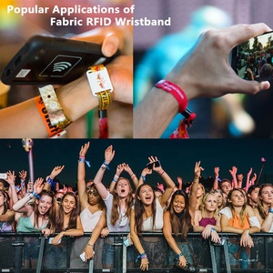 Personalizar código QR Festival evento billete tejido <span class=keywords><strong>RFID</strong></span> pulsera desechable NFC pulsera - Product Image 3