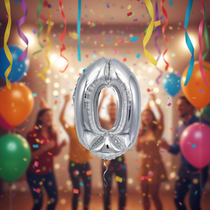 Globo de Número Plateado Metalizado de 40 cm para Fiestas, Decoraciones de Cumpleaños, Paquete Pequeño - Product Image 2