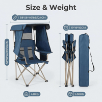 Fauteuil de camping pliable et portable en tissu Oxford 600D ultra-léger et durable pour pêche, pique-nique, voyage, parc et plage