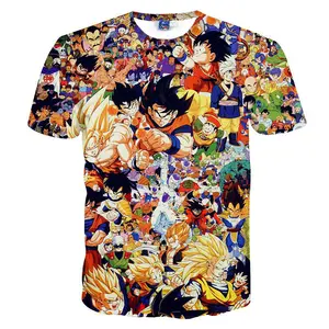 Custom Cotton Polyester Hip Hop T-shirt Breathable Goku Vegeta Buu Anime T Shirts Wholesale Dragon Z Ball T Shirt