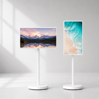 Televisor Inteligente Portátil Blanco de 32 Pulgadas con Retroiluminación LED Full HD 1080p, Altavoz Integrado, Señalización Digital y Funciones Interactivas