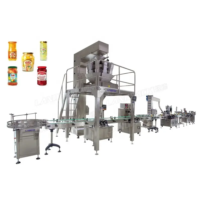 Otomatik meyve tahıl granül tahıl turşu kavanozu dolum üretim hattı makinesi