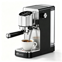 Anbolife 20 Bar RVS Compacte Espresso- en Cappuccinomachine met Digitale Besturing voor Thuis, Kantoor, Latte OEM Fabrieksdirect