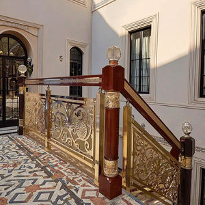 Pasamanos de Escalera de Latón de Lujo <span class=keywords><strong>para</strong></span> <span class=keywords><strong>Interiores</strong></span>, Diseño Personalizado, Grabado Láser, Moderno, <span class=keywords><strong>para</strong></span> Villas, Imágenes Personalizables Disponibles - Product Image 3