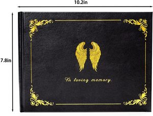 Custom on Demand Black Hard Cover Memorial Guest Book Memorial Guest Book for <strong>Funeral</strong> in Loving <strong>Memory</strong> with Foil Stamping - Product Image 2
