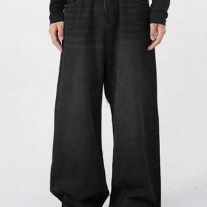 Pantalons en jean à jambes larges surdimensionnés pour hommes, style streetwear, jeans amples pour tenues décontractées et tendance au quotidien - Product Image 2